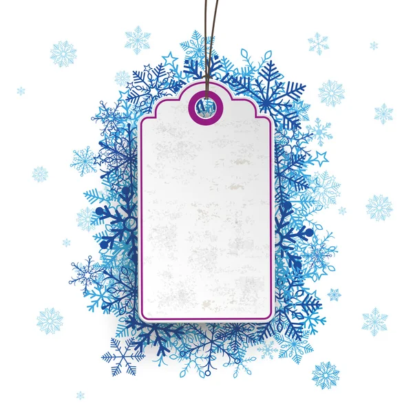 Sticker prix flocons de neige bleus — Image vectorielle