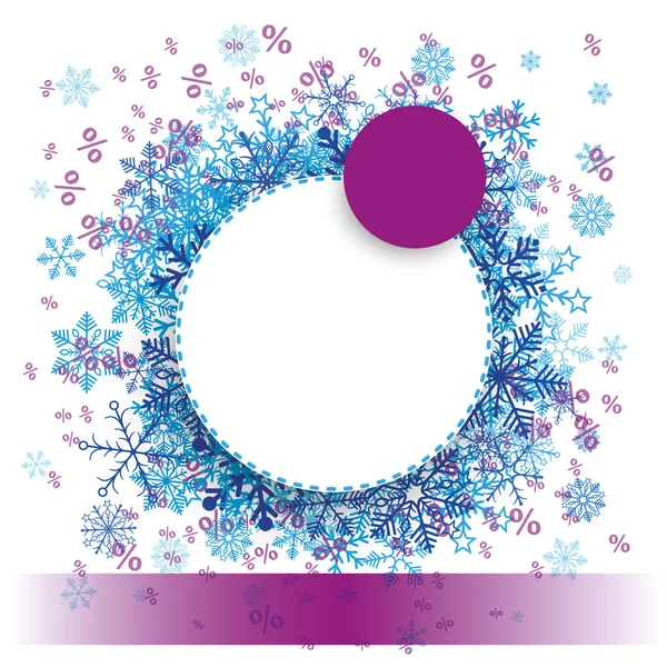 Círculos Snowflakes Banner —  Vetores de Stock