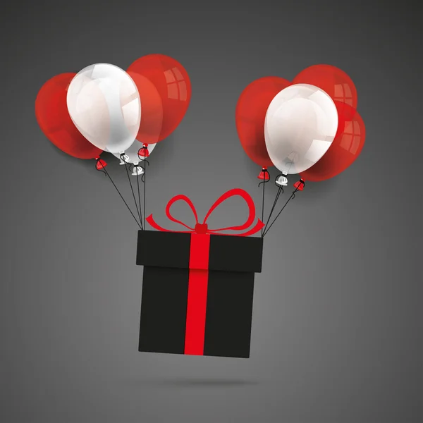 Fliegende Black Friday Geschenk-Ballons — Stockvektor