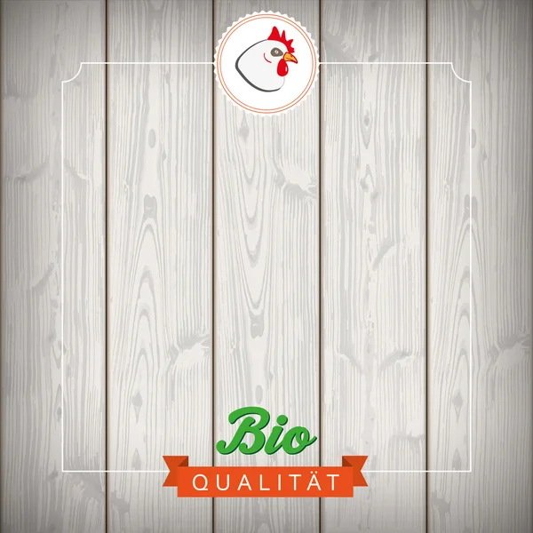 Κορδέλα ξύλου κοτόπουλο βιο Qualitaet — Διανυσματικό Αρχείο