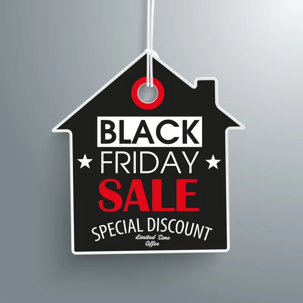 Black Friday House preço etiqueta —  Vetores de Stock