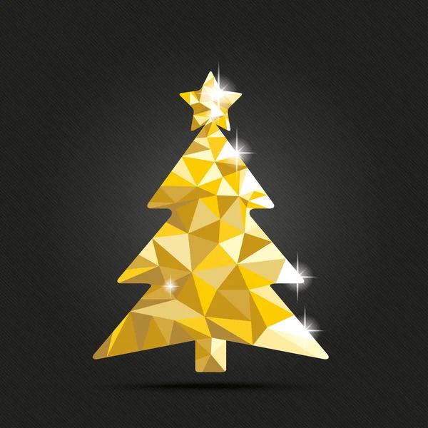 Low Poly Design Christmas Tree — Stock Vector
