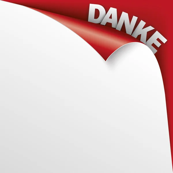 Danke rolou canto capa de papel vermelho — Vetor de Stock