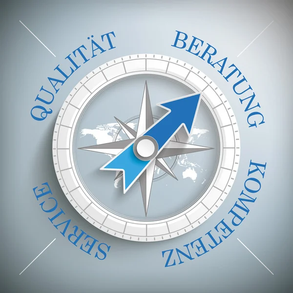 Compass Beratung Qualitaet — Stock Vector