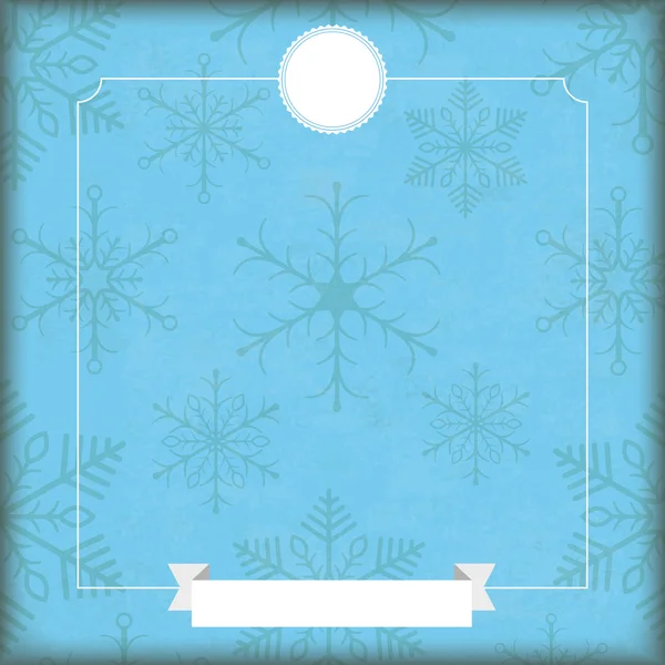 Blue Winter Vintage cobrir flocos de neve — Vetor de Stock