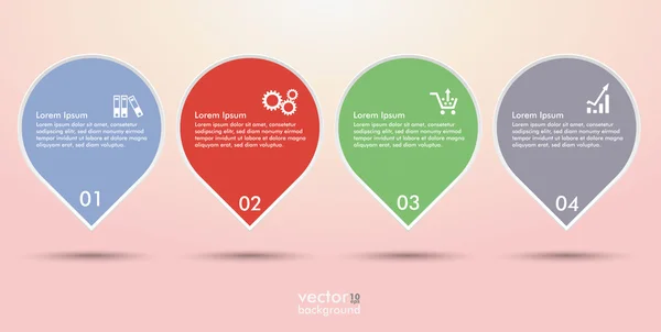 Infographic droppe pekare 4 alternativ — Stock vektor