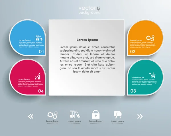 Infográfico 4 Praça de gotas abstratas —  Vetores de Stock