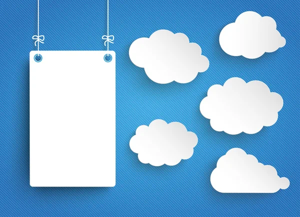 Fondo azul con nubes — Vector de stock