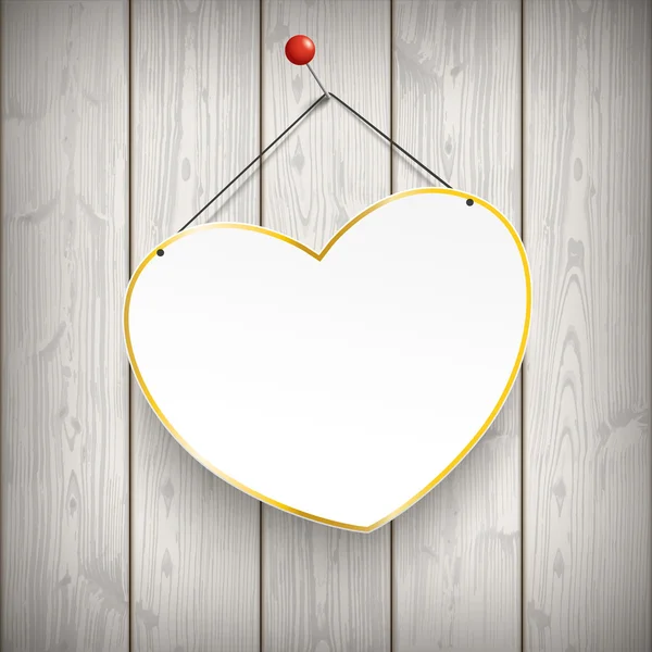 Hanging Heart Thumbtack Bois — Image vectorielle