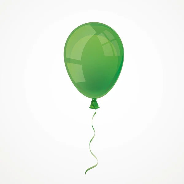 Groene ballon op de witte — Stockvector