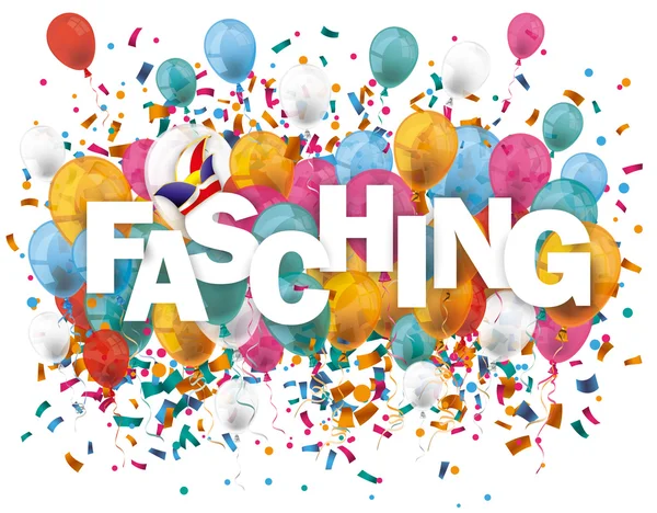 Fasching-ballonnen-Confetti — Stockvector