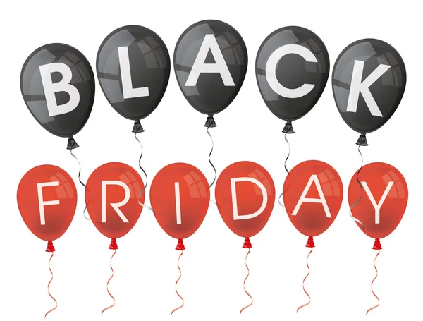 Black Friday Luftballons — Stockvektor