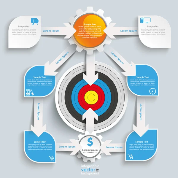 Papierpfeile große Flussdiagramm-Infografik — Stockvektor