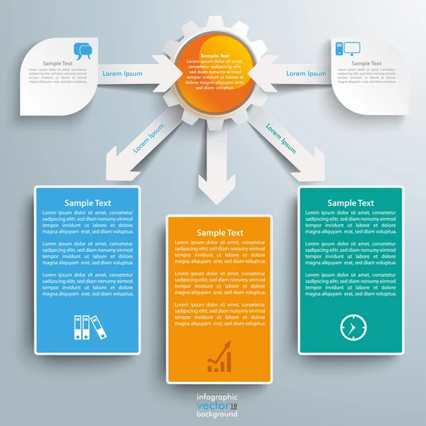 Papier Flèches Grand organigramme Infographie — Image vectorielle