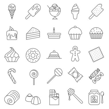 tatlı ve tatlılar Icons set
