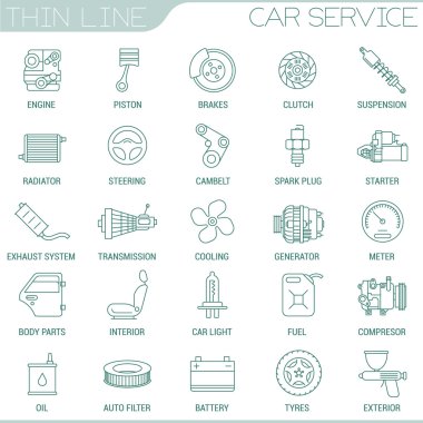 Araba Servis simge seti