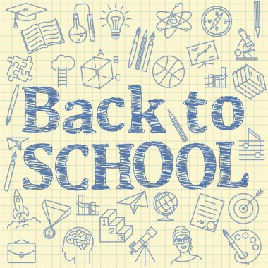 Kağıt üzerinde okul işaretine geri