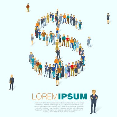 Dolar ve insanlar sembolü.  