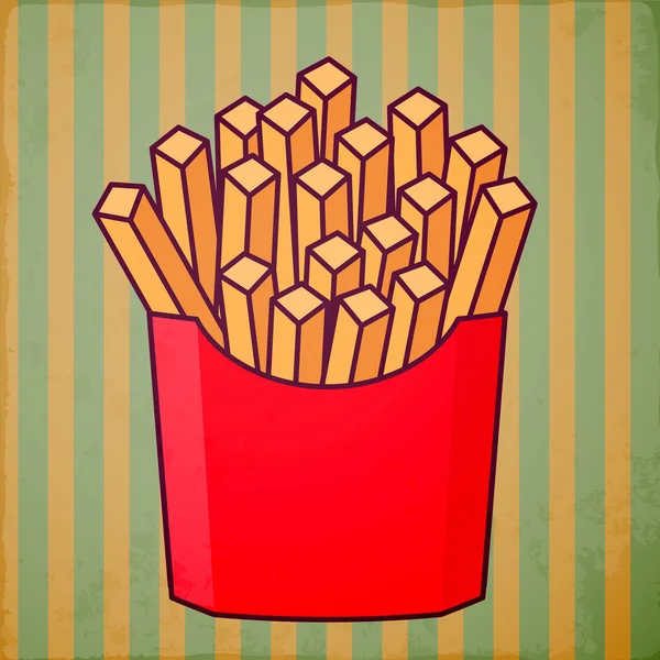 Caja de papas fritas — Vector de stock