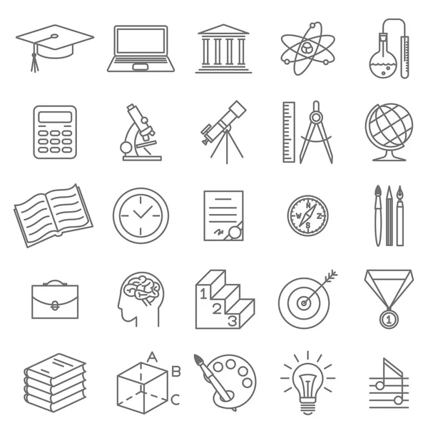 Conjunto de iconos de educación y ciencia — Archivo Imágenes Vectoriales