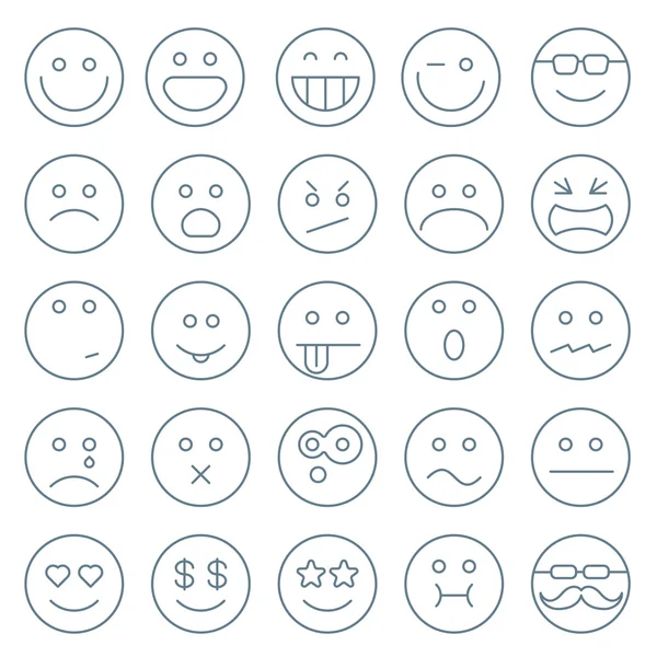 Coleção Emoticons. Conjunto de Emoji . — Vetor de Stock