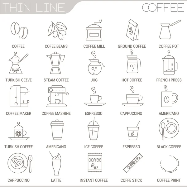 Coffee drink icons set — Stock Vector