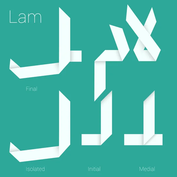 Χαρτί οικογένεια γραμματοσειρών Αραβικό γράμμα Lam — Διανυσματικό Αρχείο
