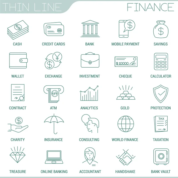 Money and finance icons set — Stock Vector