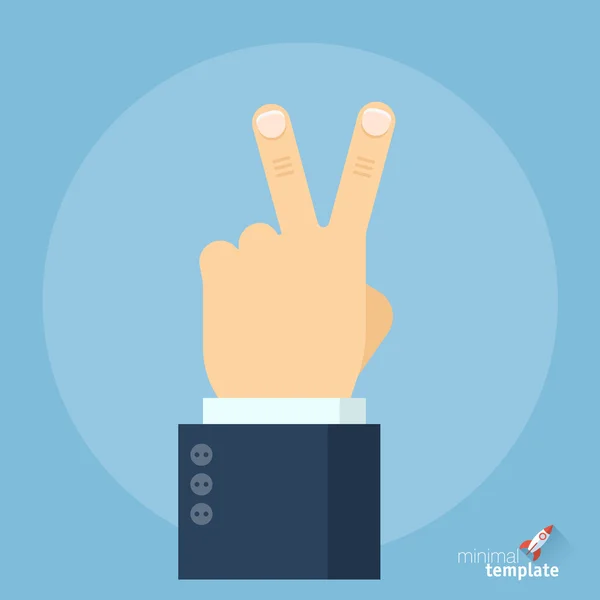 Overwinning handpictogram teken — Stockvector