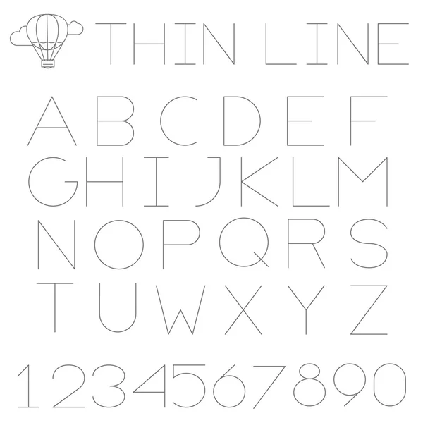 Conjunto de alfabeto de línea delgada — Vector de stock