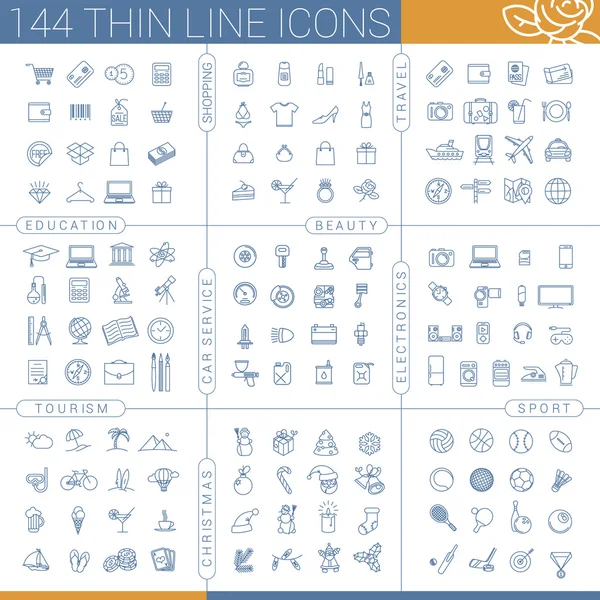 Web line icons set — Stock Vector