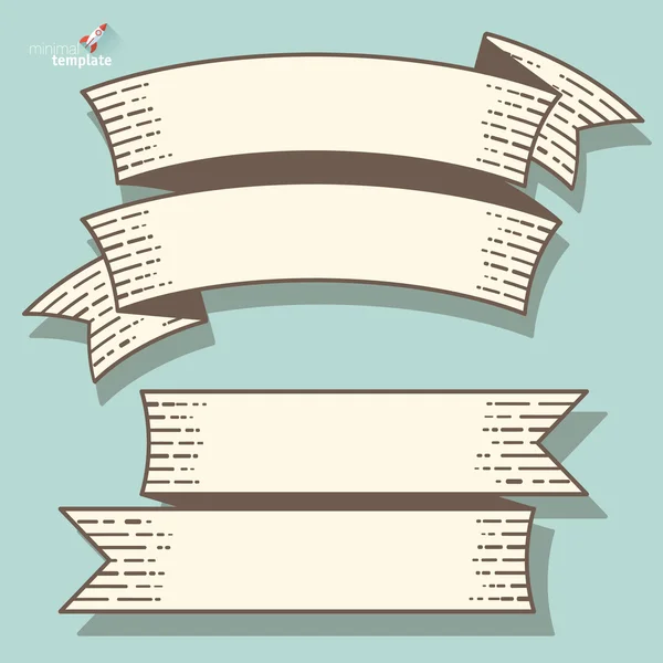 Set vintage ribbons banners — Stockvector