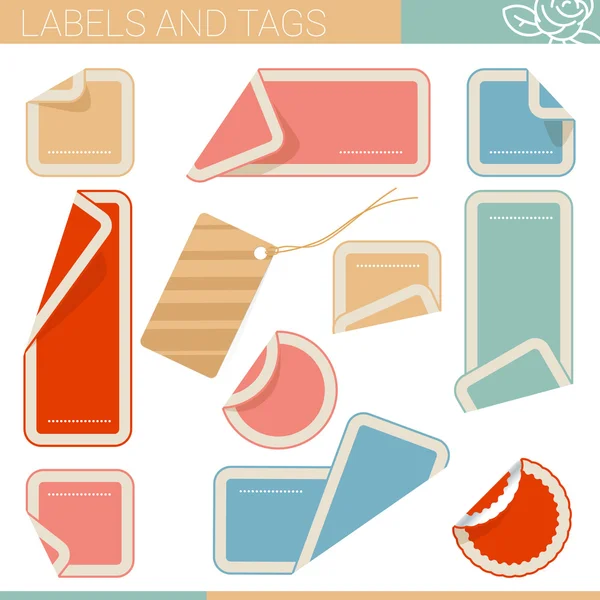Set étiquettes et autocollants — Image vectorielle