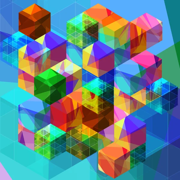 抽象的な幾何学的なキューブ背景 — ストックベクタ