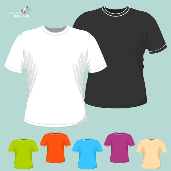Conjunto de modelos de camiseta em branco . — Vetor de Stock
