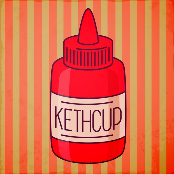 Ketchup flaska ikonen — Stock vektor