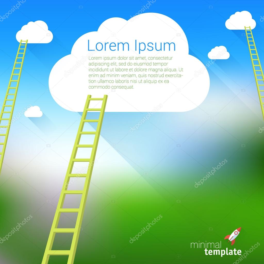 Clouds and ladders competition concept. 