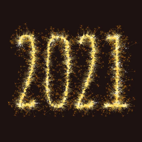 Sparkling burning golden numbers — Stock Vector