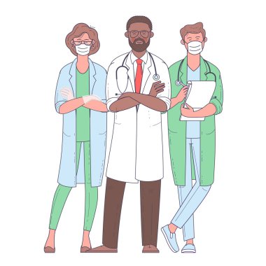 Çeşitli sağlık ekipleri.