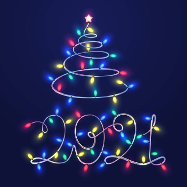 Noel ışıkları şablonu.