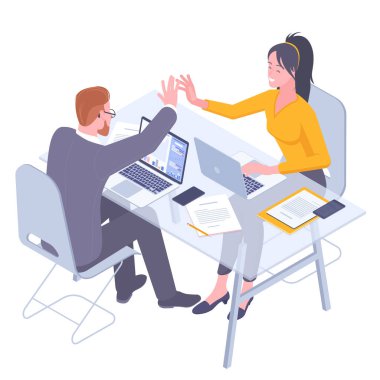 Takım çalışması birlikte beşlik çaktı.