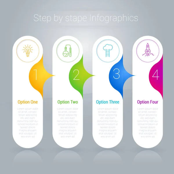 Steg för steg infographics mall — Stock vektor