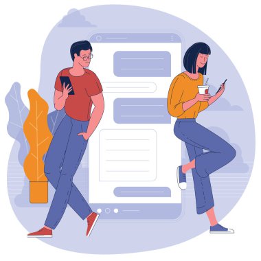 Mobil sohbet vektörü kavramı.