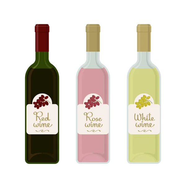 Bottiglie di vino vettoriale — Vettoriale Stock