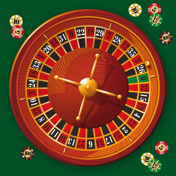 Ccasino roulette wiel. — Stockvector