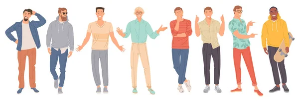 Los hombres jóvenes de moda — Vector de stock