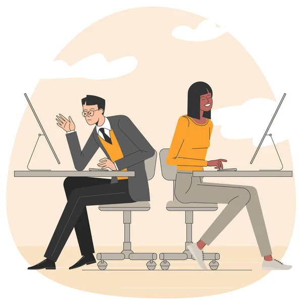 People working in the office — Stock Vector