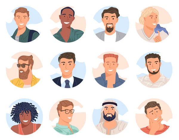 Diverse men avatar — Stock Vector