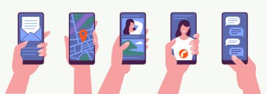 İnsanlar akıllı telefon kullanıyor.