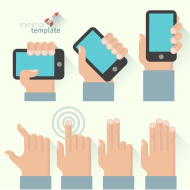 Tabletler ve gadget'lar dokunmatik ekran ile ellerinde düzenlenen